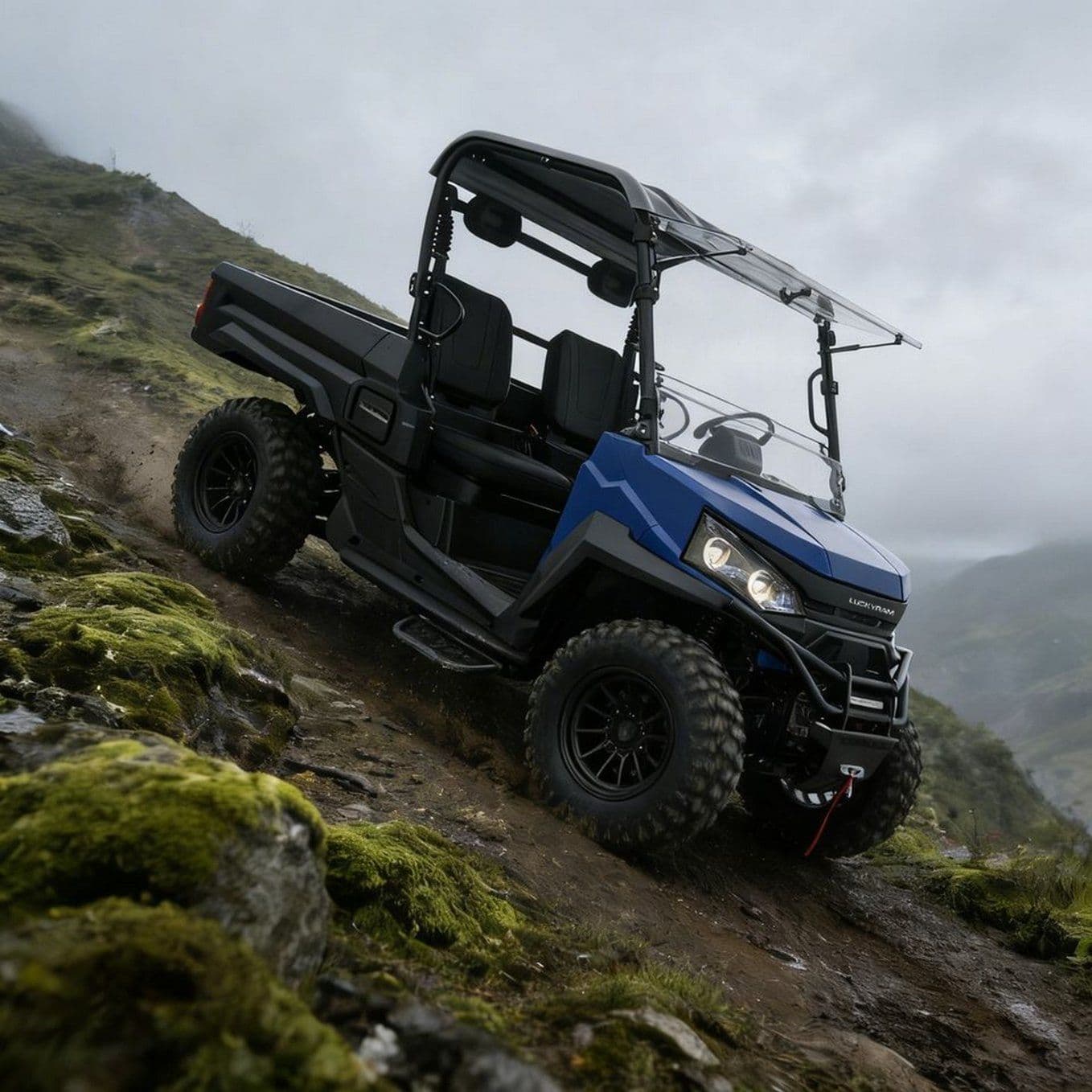 10KW AC moottori 4WD UTV 73.6V 150Ah 670kg Kuormitus 400mm kahluu