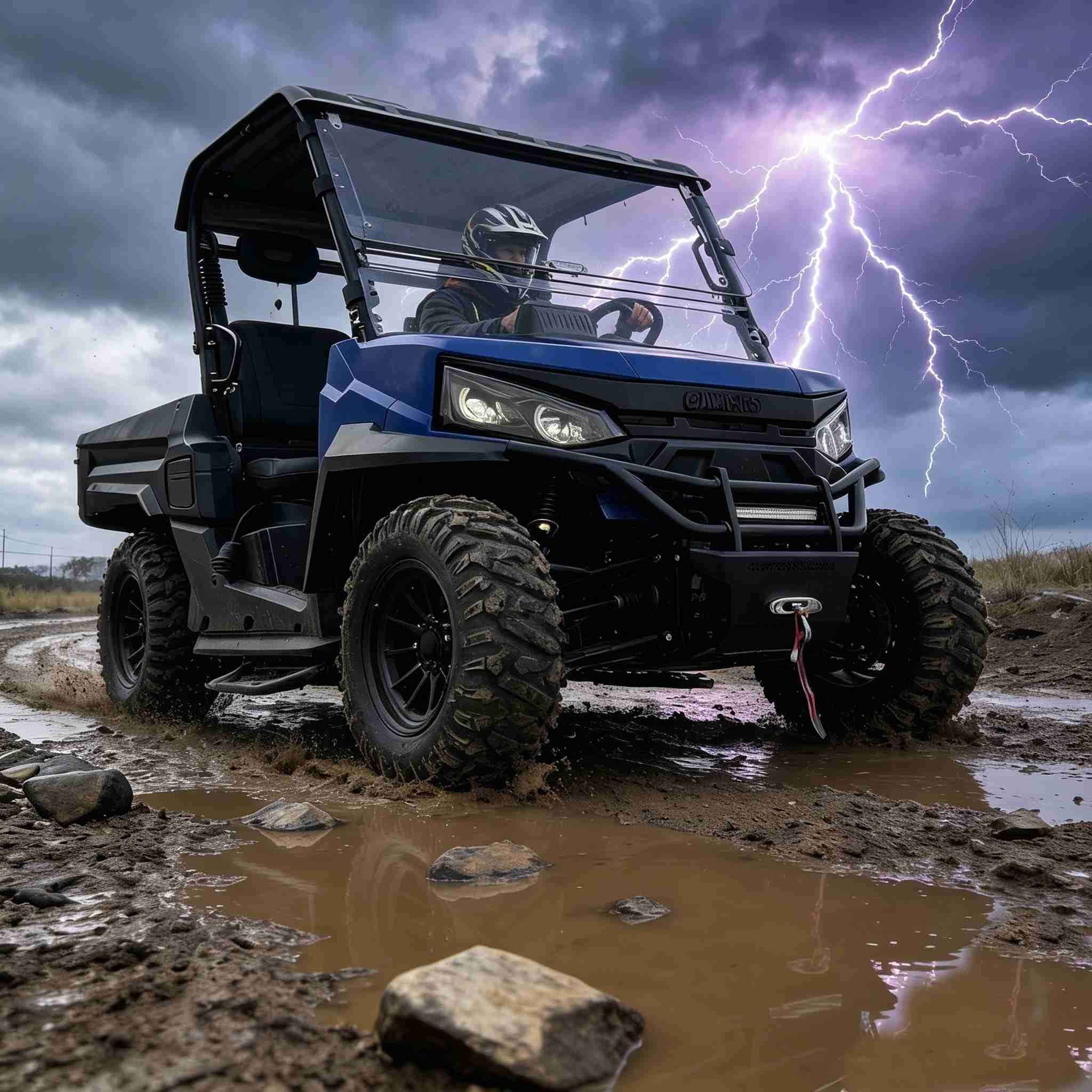 10KW AC-moottori 4WD UTV USA:n metsästykseen 350kg Kippisänky 20KW Peak