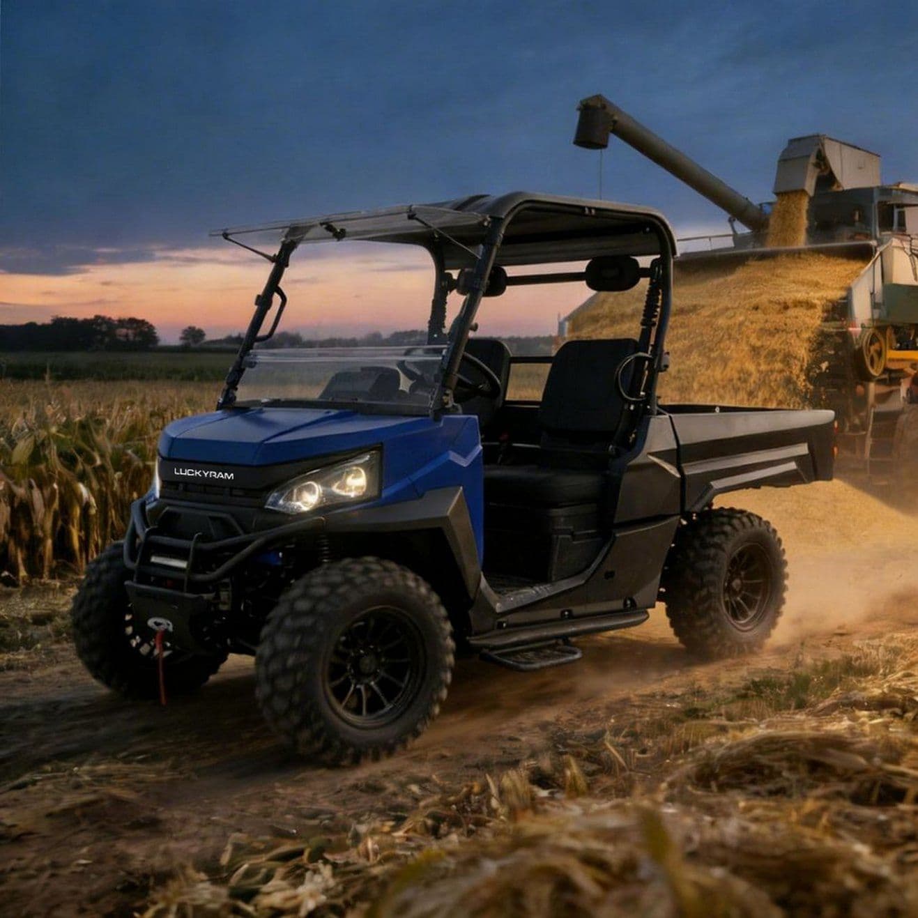 4WD sähköiset UTV 14 tuuman renkaat 1000kg hinaus kiinteistön huoltoon