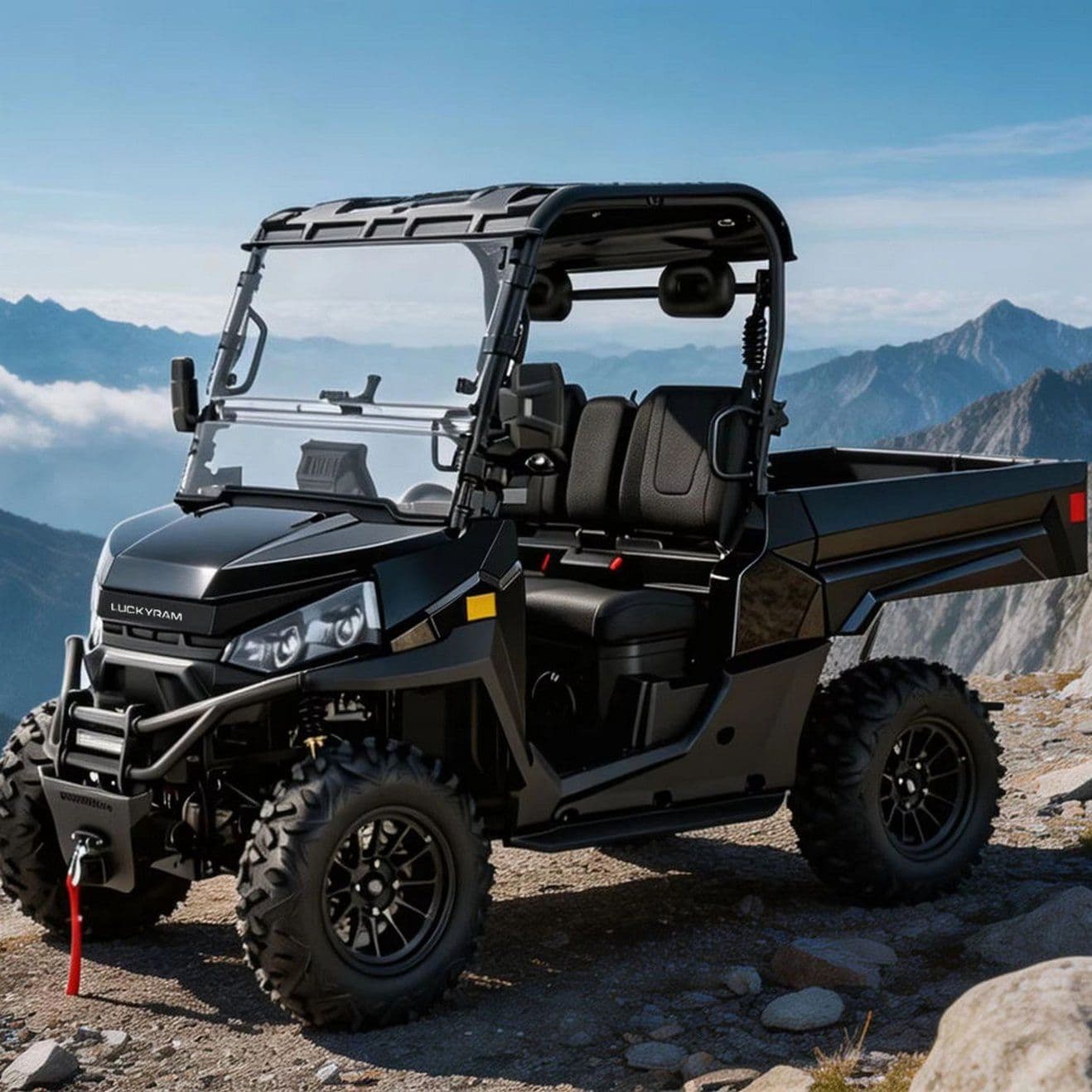 4WD sähköinen UTV Farm Ranchille 14 tuuman maastorenkaat 350 kg kippisänky