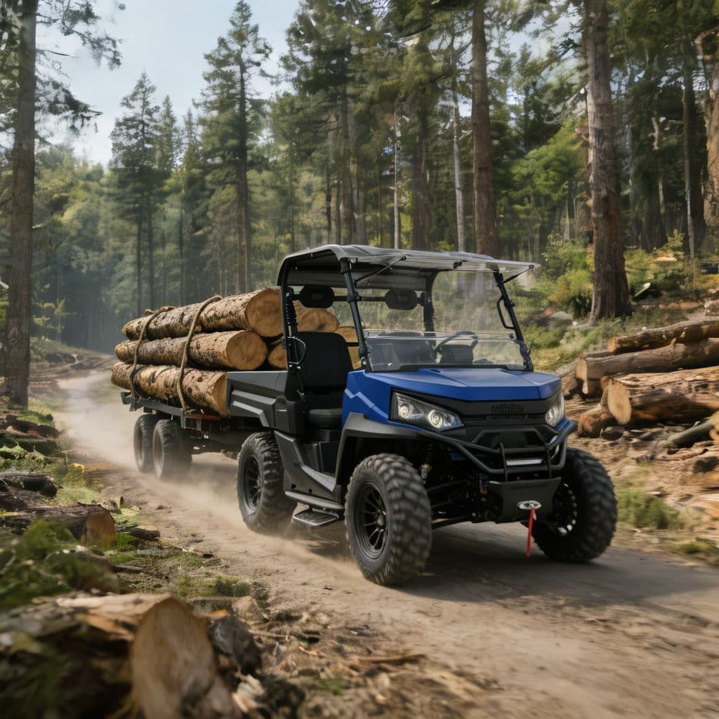 4WD sähköinen UTV metsästystyömaille 73,6 V litiumakku PKE avaimeton