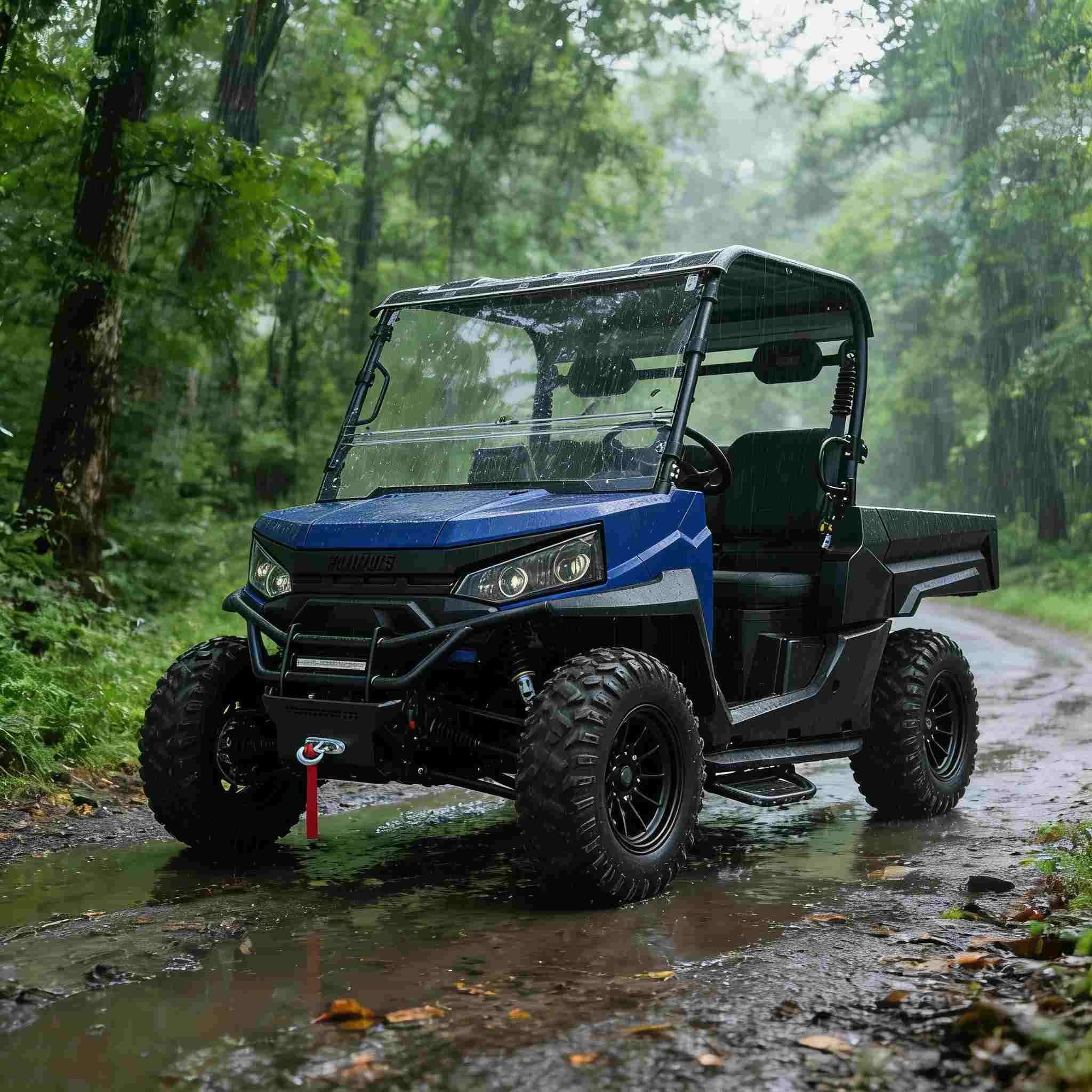 Sähköinen UTV 4WD metsästykseen 20KW Huipputeho 1000kg Hinaus