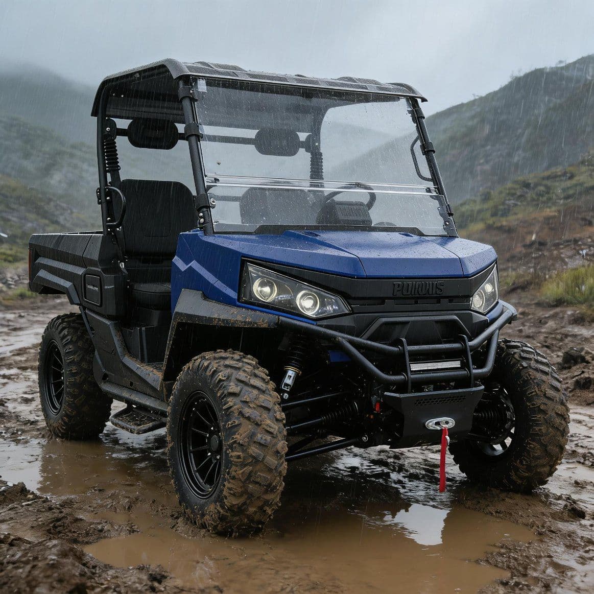 PKE Avaimeton käynnistysjärjestelmä 10KW AC moottori Sähköinen UTV 400A Ohjain 80-100km Kantama 4WD